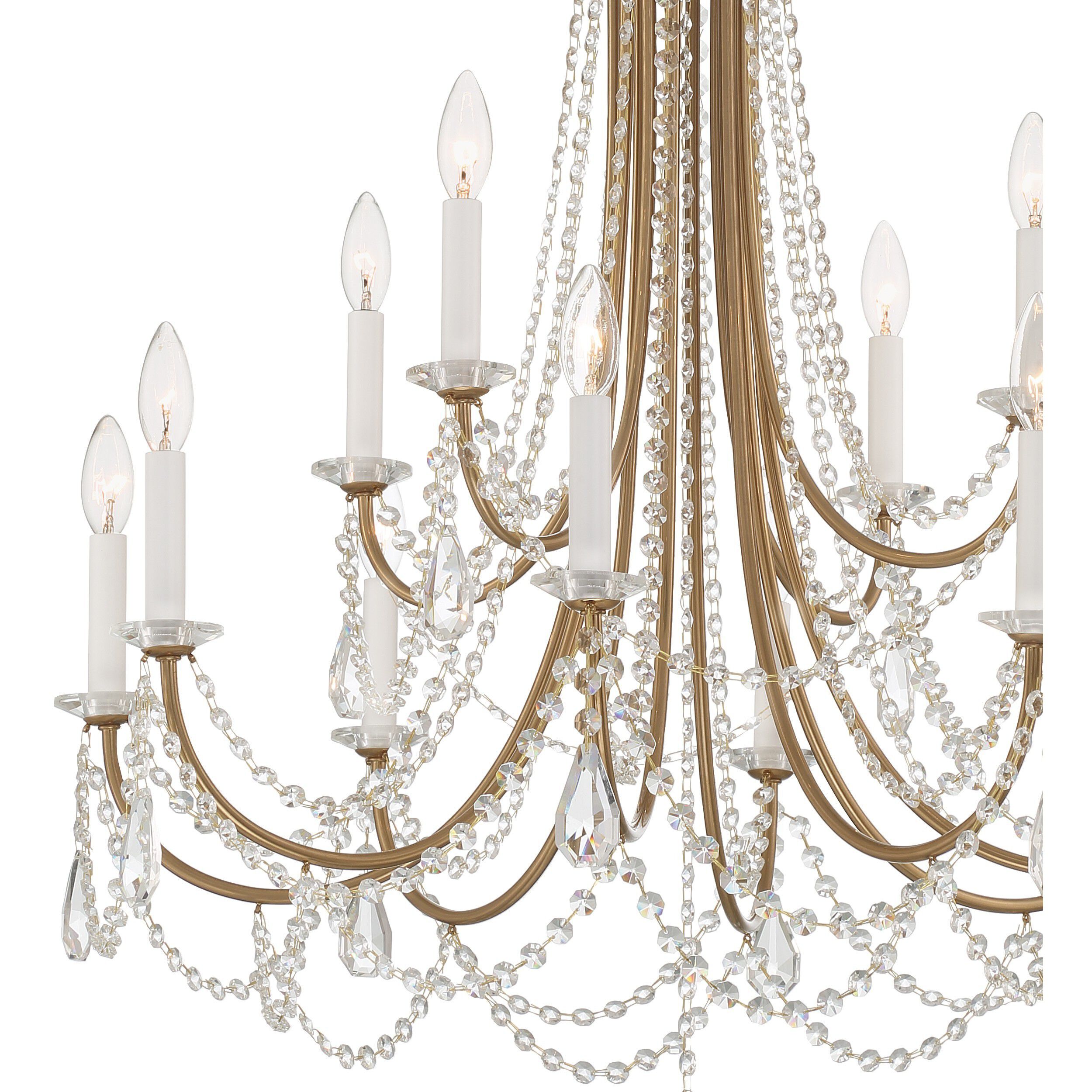 Karrington 12 Light 30 inch Aged Brass Chandelier Ceiling Light