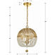 Duval 3 Light 12 inch Antique Gold Mini Chandelier Ceiling Light