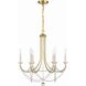 Delilah 6 Light 24 inch Aged Brass Chandelier Ceiling Light