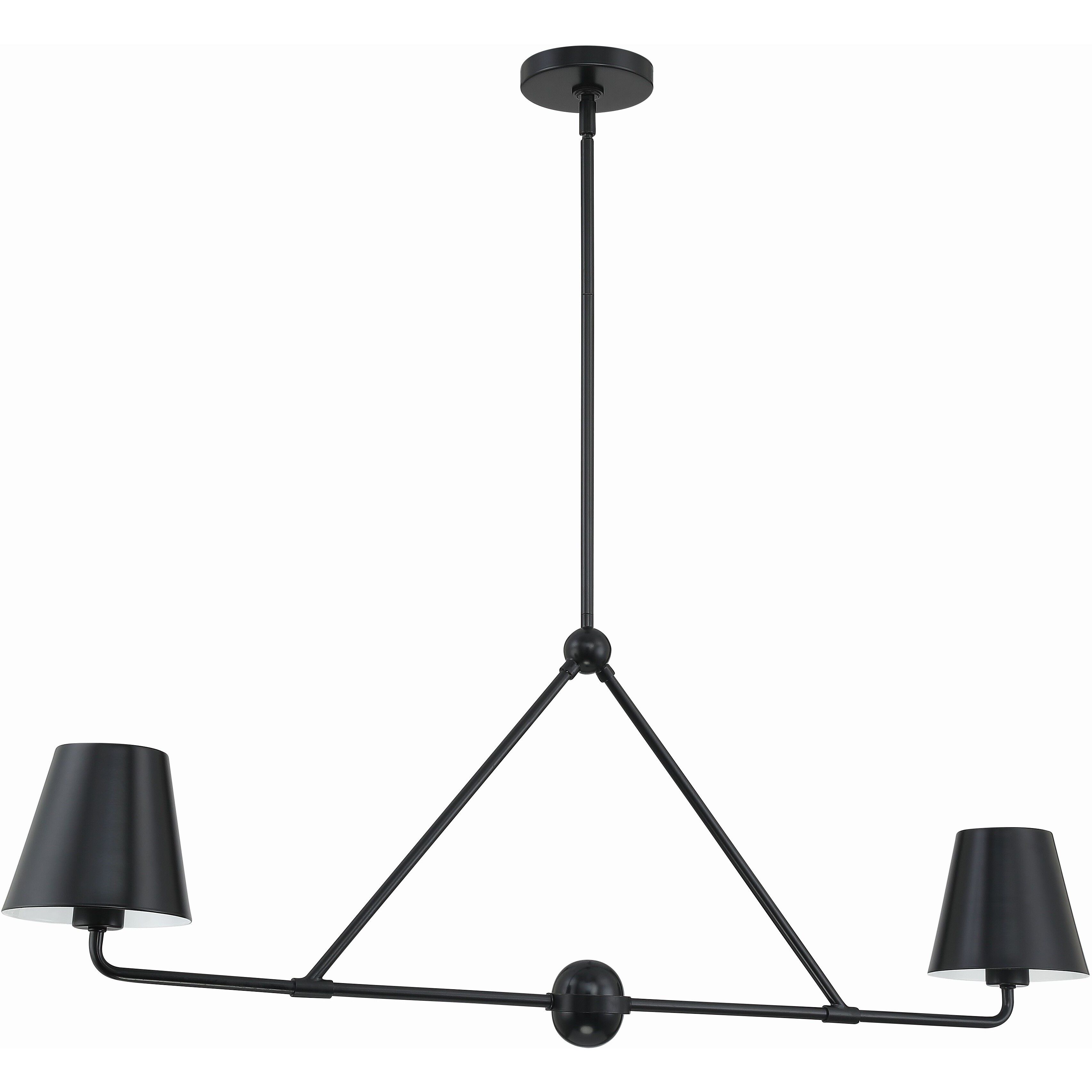 Xavier 2 Light 42 inch Matte Black Linear Chandelier Ceiling Light