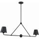 Xavier 2 Light 42 inch Matte Black Linear Chandelier Ceiling Light