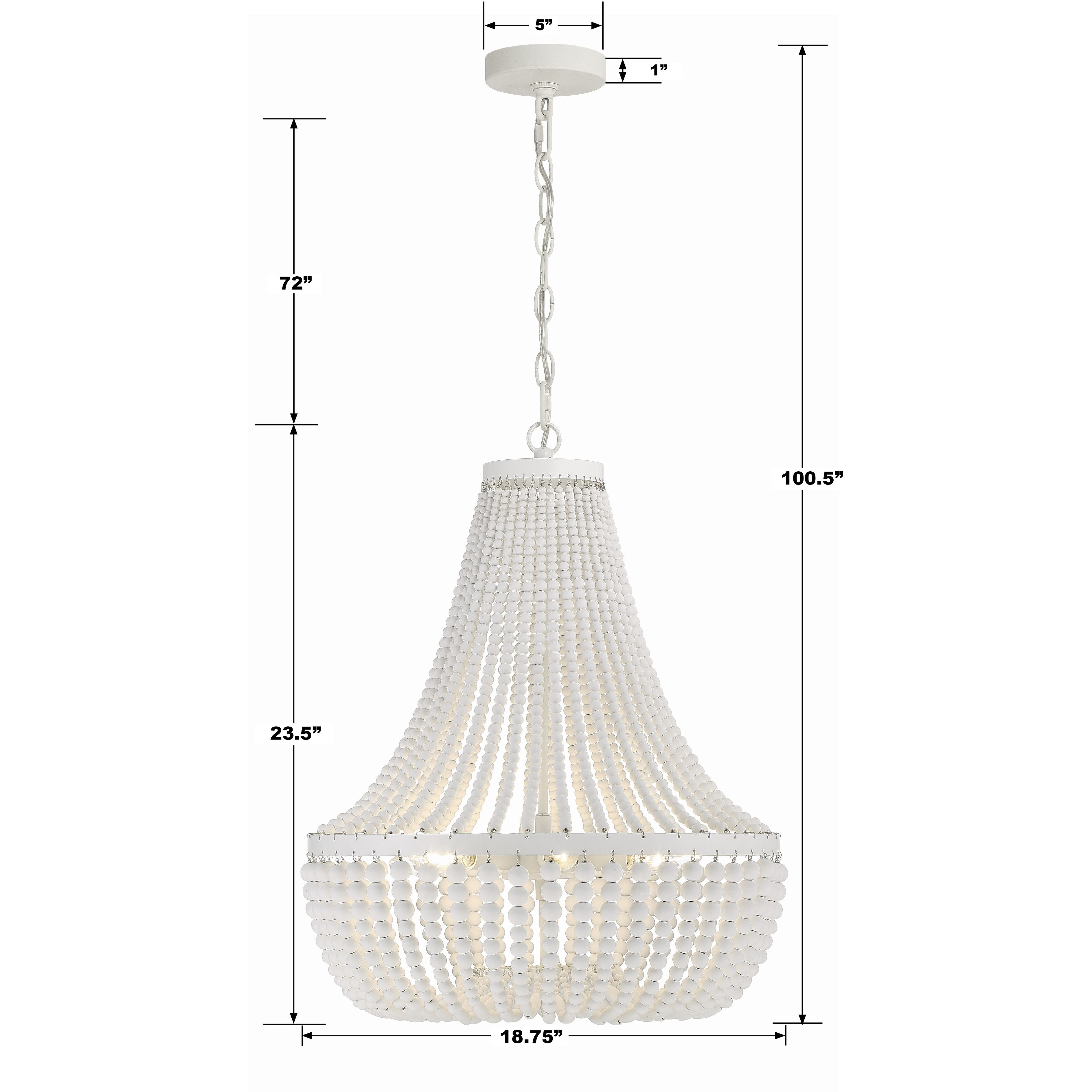 Rylee 6 Light 18.75 inch Matte White Chandelier Ceiling Light
