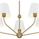 Xavier 5 Light 28 inch Vibrant Gold Chandelier Ceiling Light in Vibrant Gold and White