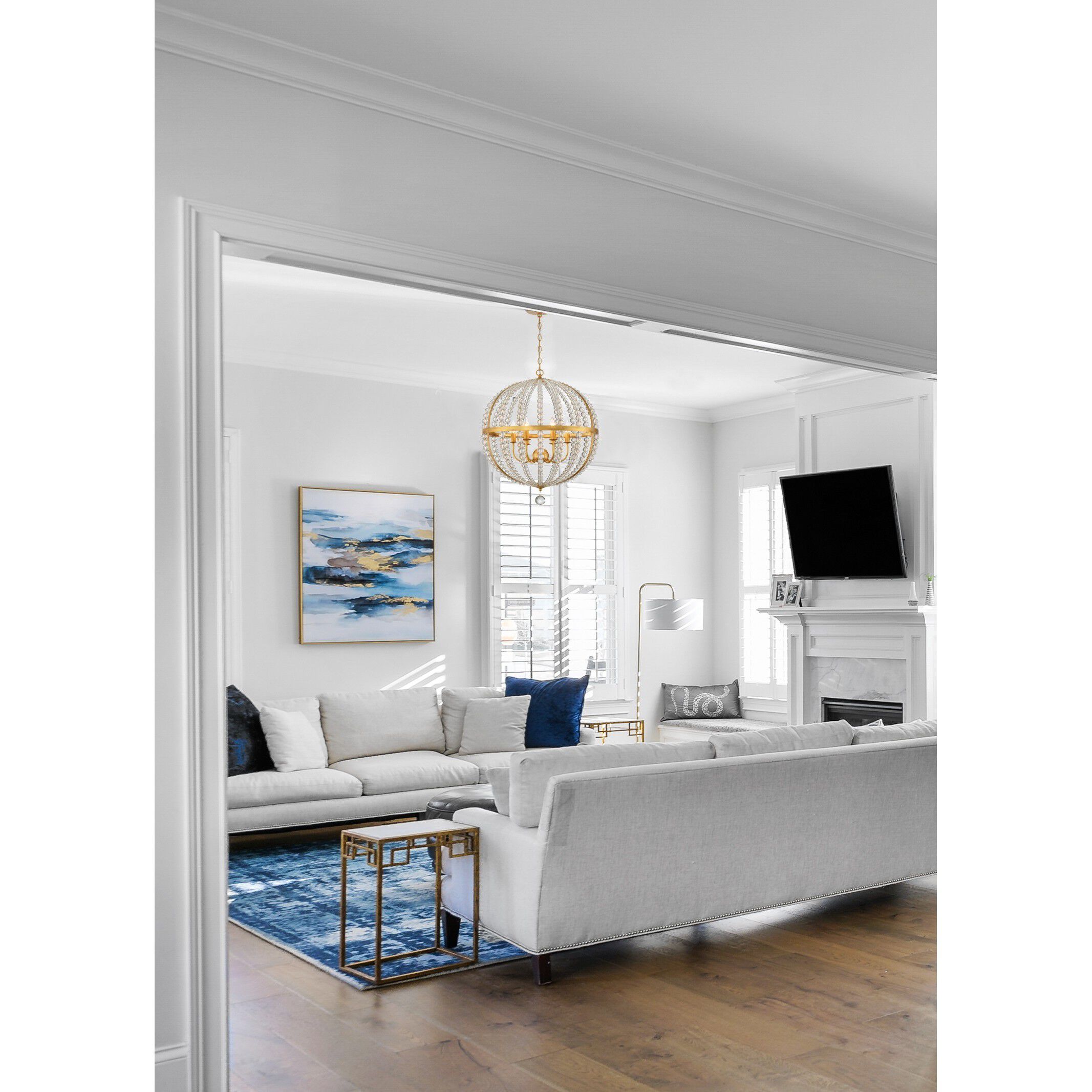 Roxy 6 Light 22 inch Antique Gold Chandelier Ceiling Light