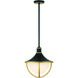 Atlas 3 Light 16.5 inch Matte Black and Textured Gold Outdoor Pendant