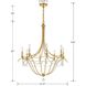 Metro 8 Light 31.5 inch Antique Gold Chandelier Ceiling Light