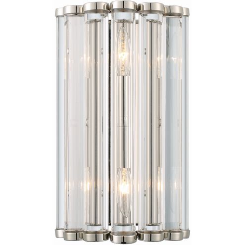 Elliot 2 Light 8.25 inch Polished Nickel Sconce Wall Light