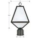 Glacier 1 Light 15.5 inch Black Charcoal Post in White