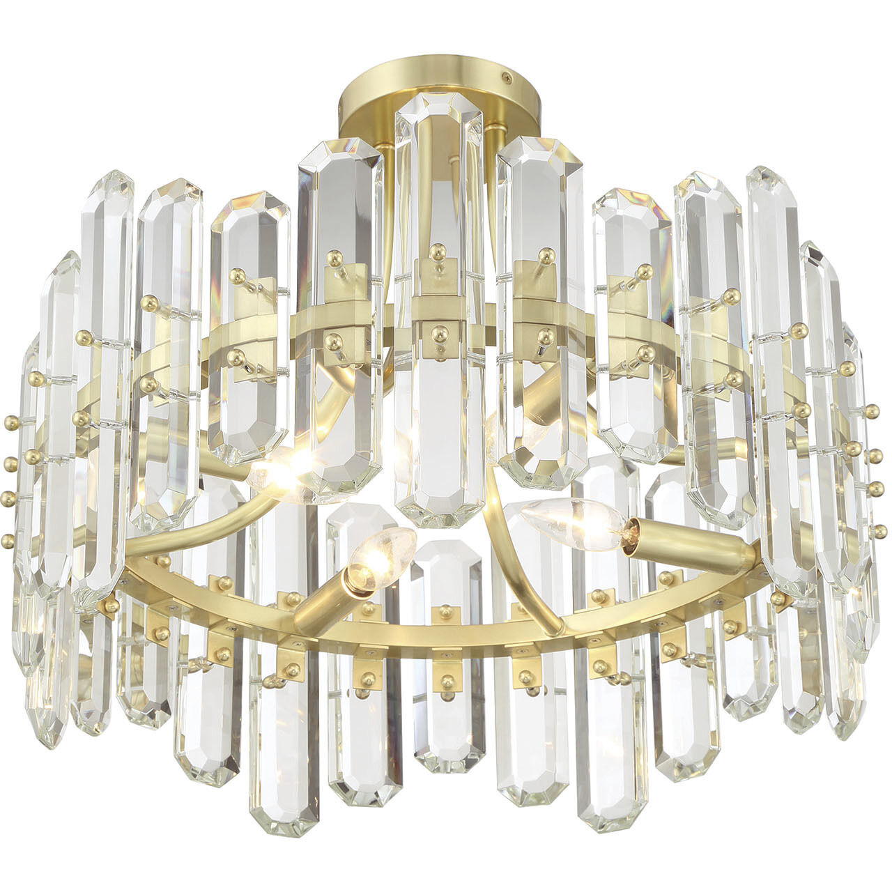 Bolton 4 Light 20.75 inch Aged Brass Semi Flush Ceiling Light