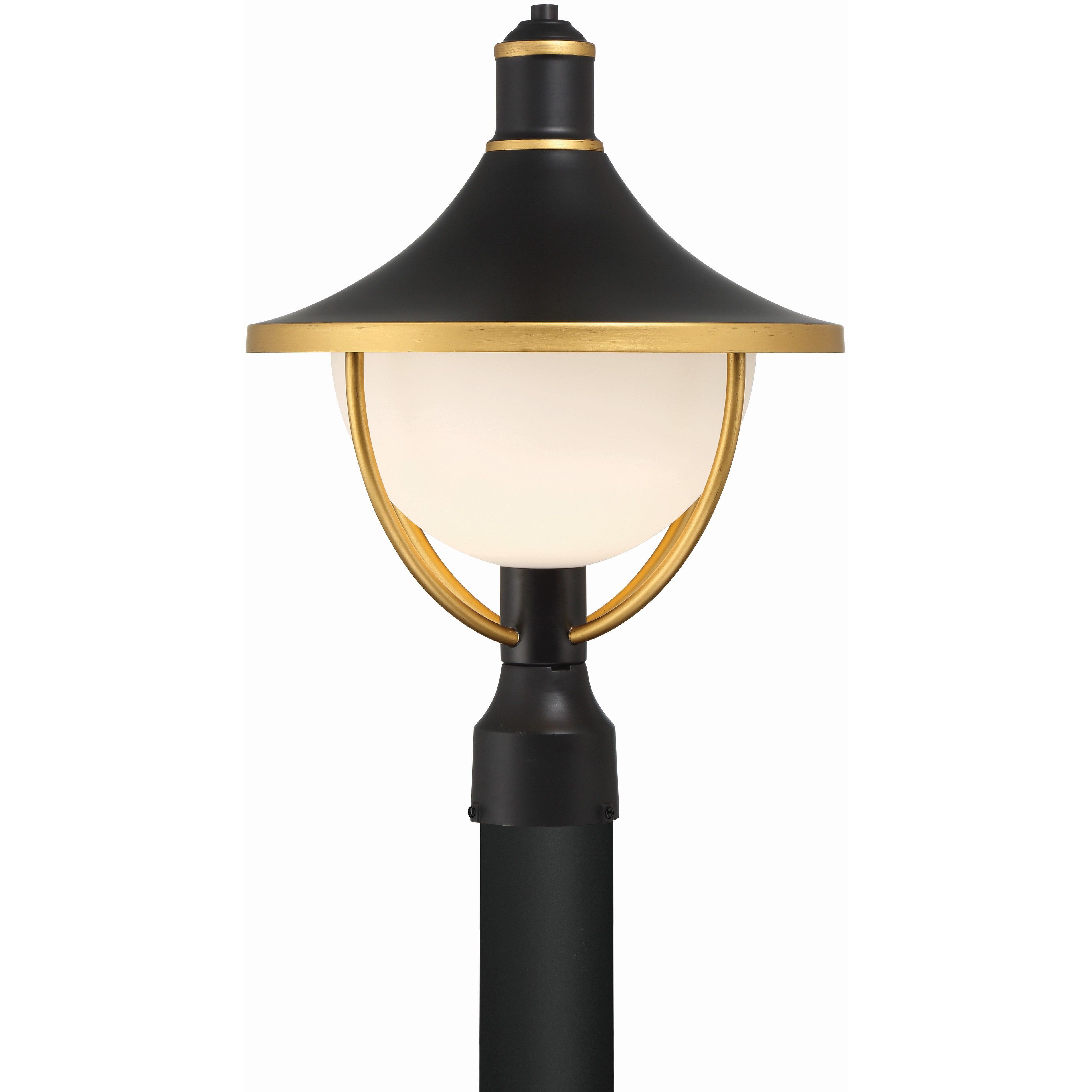 Atlas 1 Light 18.5 inch Matte Black/Textured Gold Outdoor Post