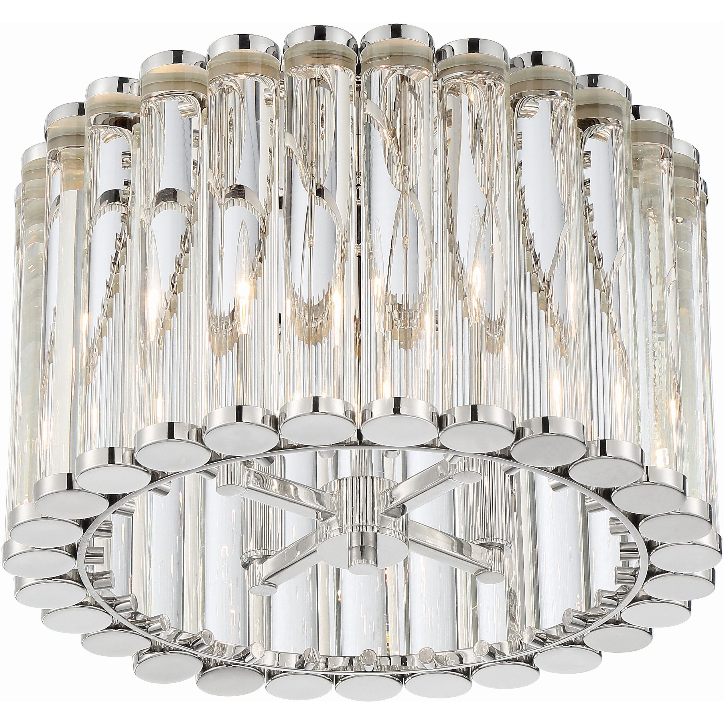 Elliot 4 Light 15.25 inch Polished Nickel Semi Flush Ceiling Light