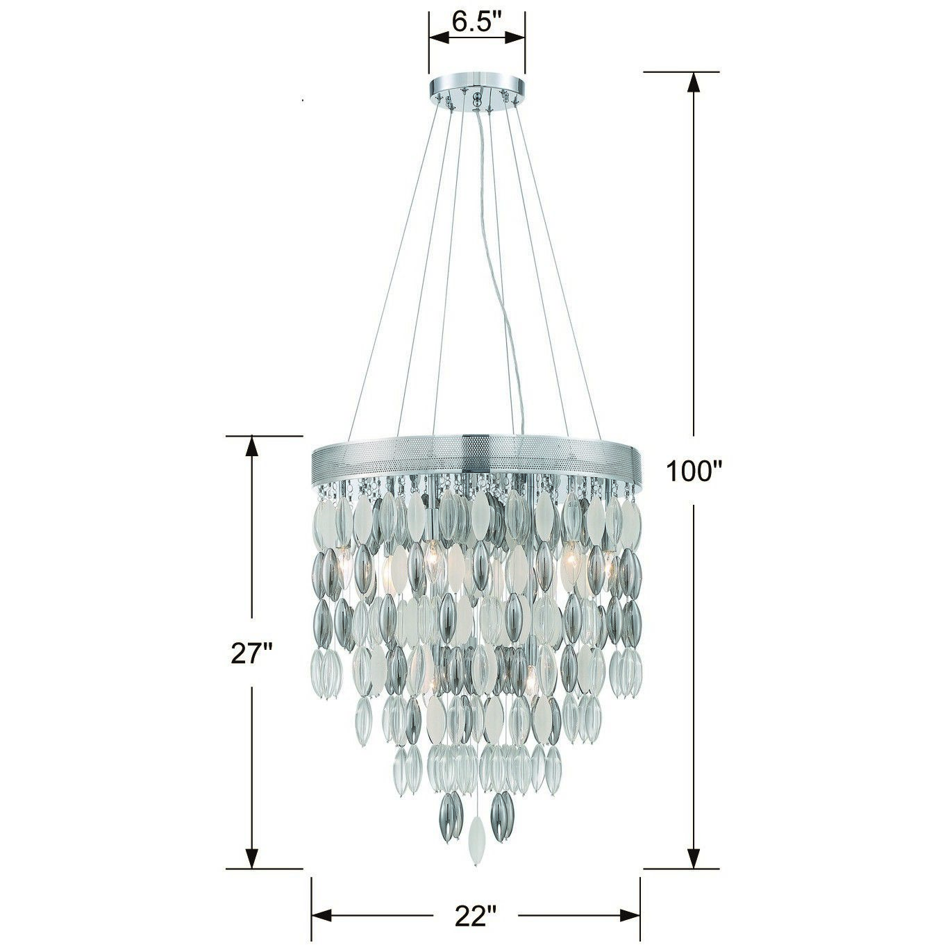 Hudson 9 Light 22 inch Polished Chrome Chandelier Ceiling Light
