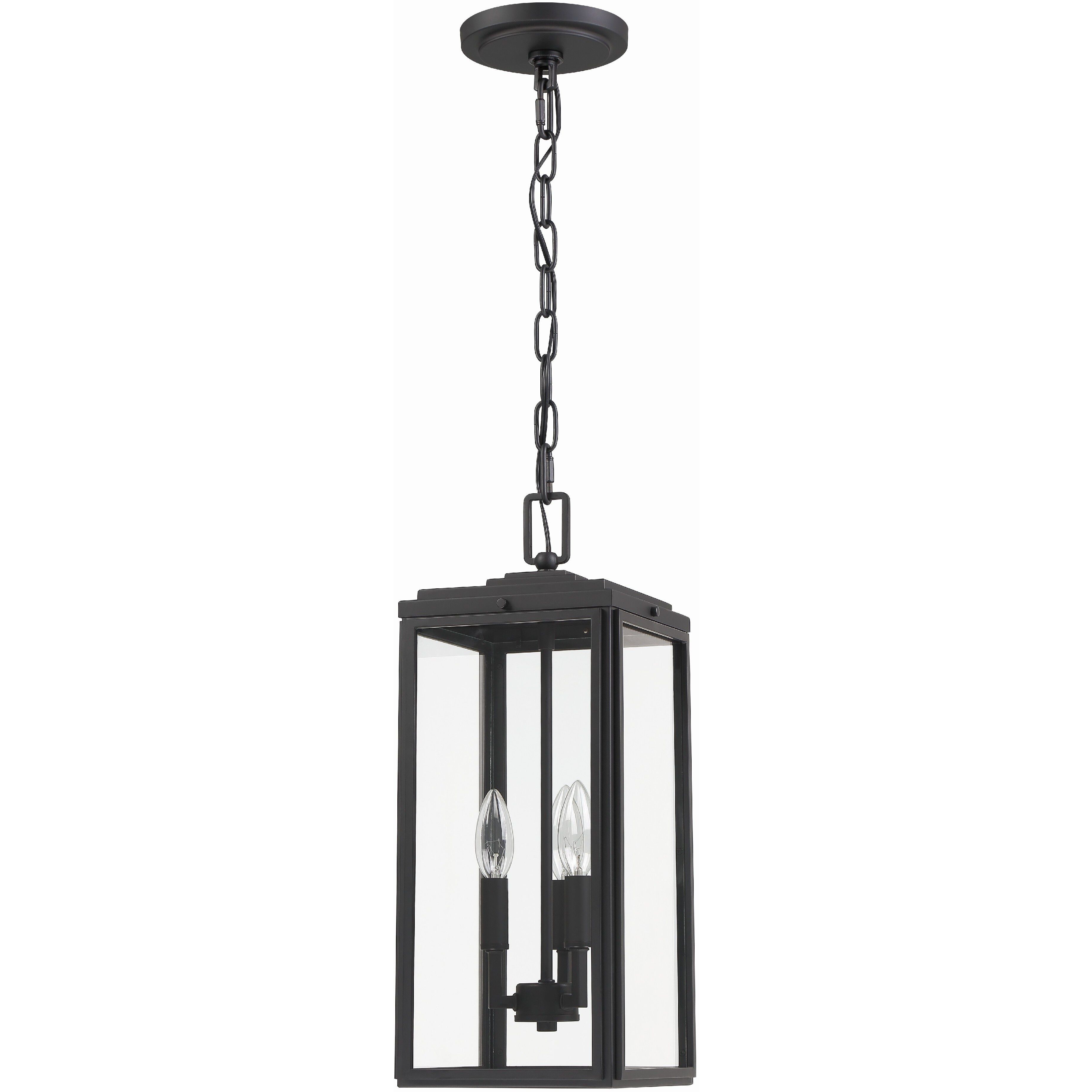 Byron 3 Light 7.5 inch Matte Black Outdoor Pendant