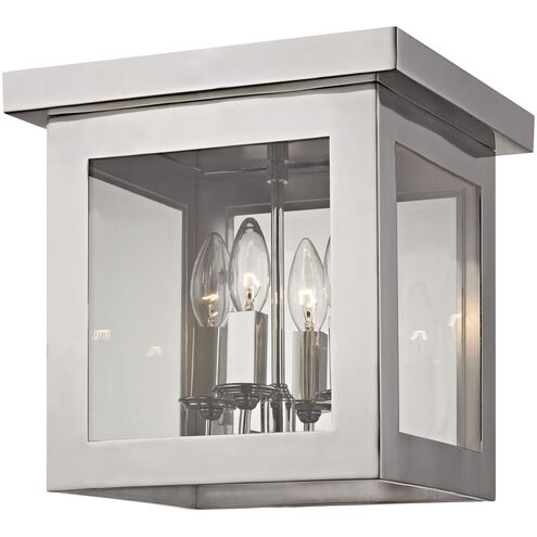 Hurley 4 Light 11.75 inch Polished Nickel Flush Ceiling Light