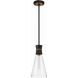 Quinn 1 Light 7 inch Matte Black and Textured Gold Mini Pendant Ceiling Light