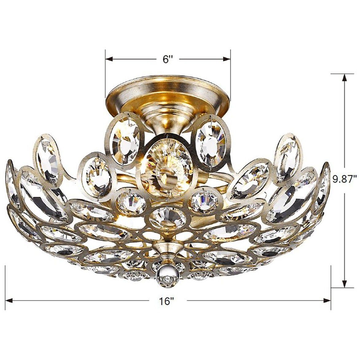 Sterling 3 Light 16 inch Distressed Twilight Semi Flush Ceiling Light