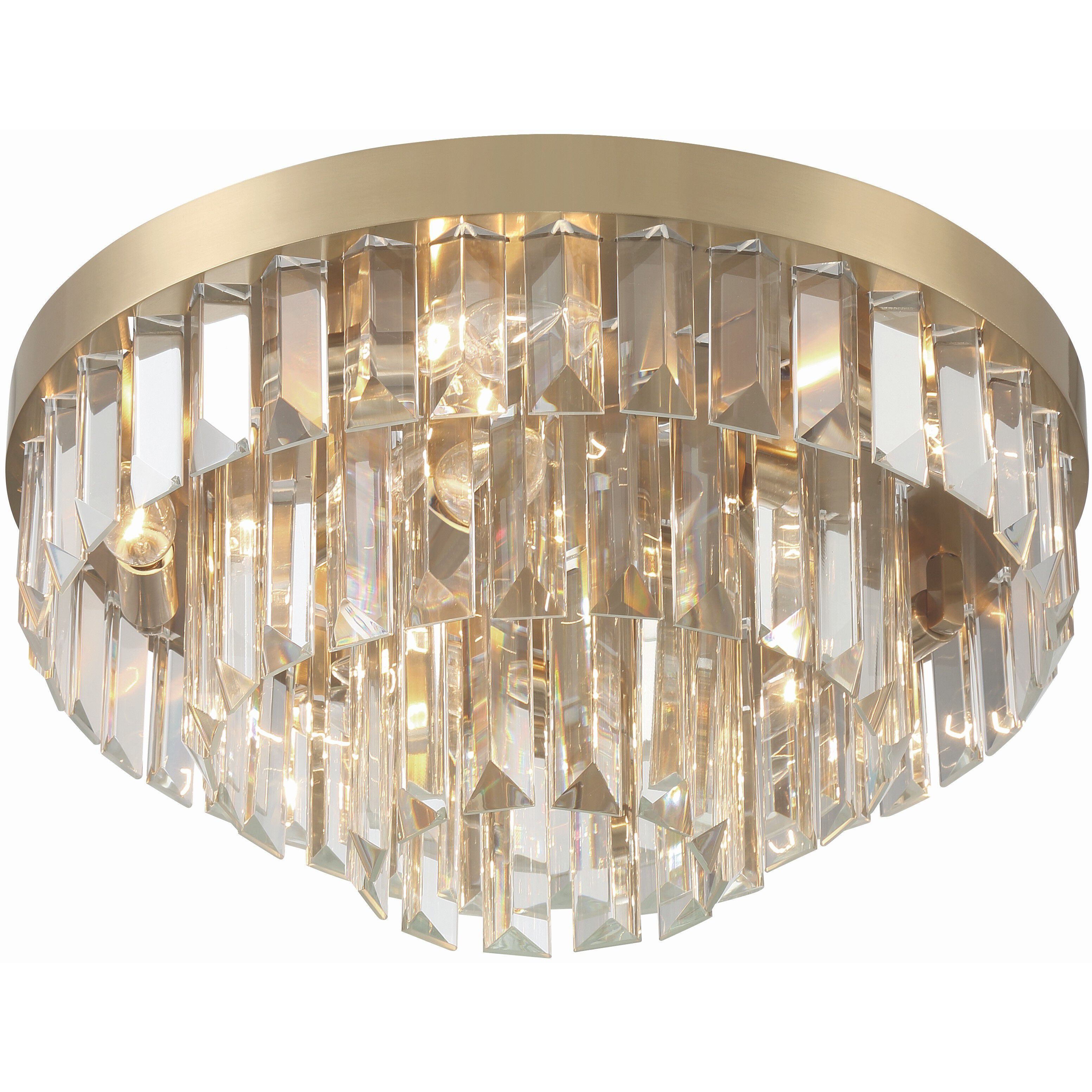 Hayes 8 Light 18 inch Aged Brass Flush/Semi Flush Ceiling Light