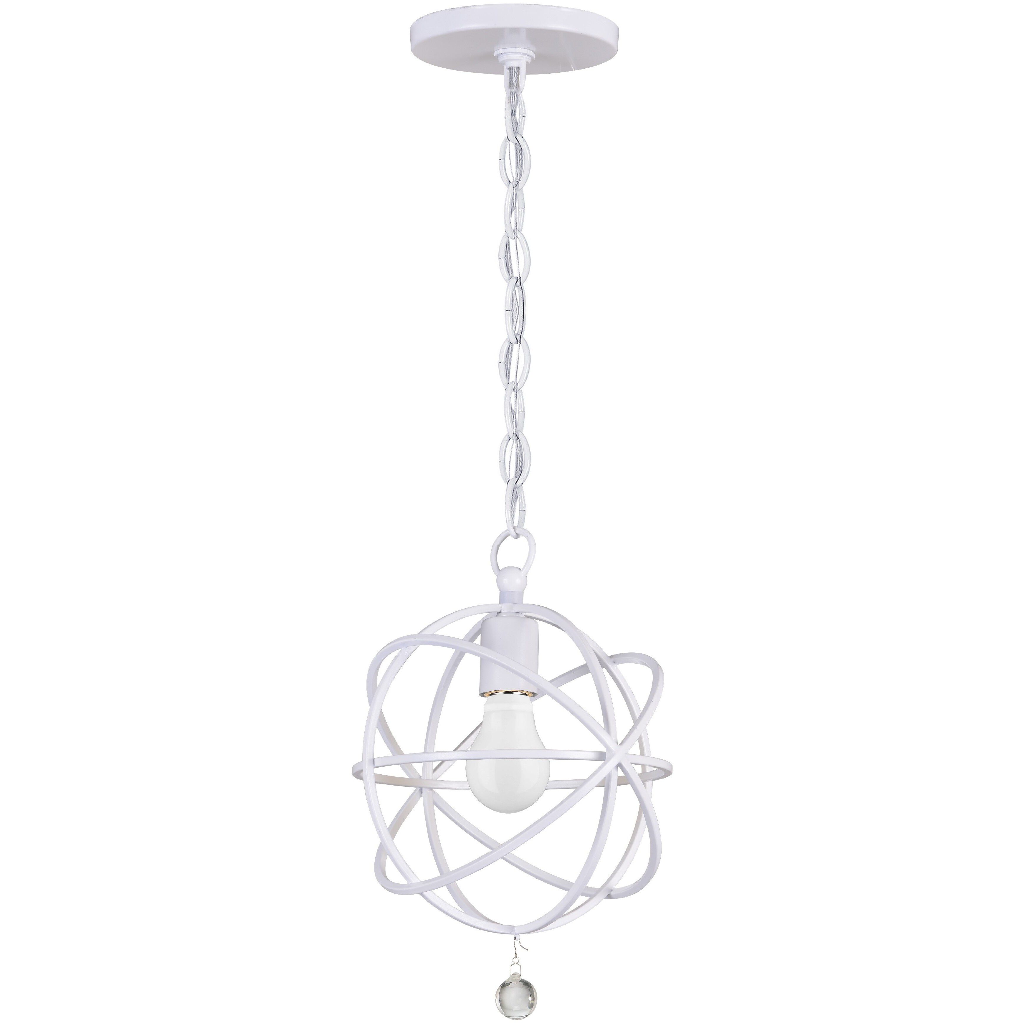 Solaris 1 Light 9 inch Wet White Mini Pendant Ceiling Light
