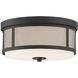 Trevor 2 Light 13.5 inch Black Forged Flush/Semi Flush Ceiling Light