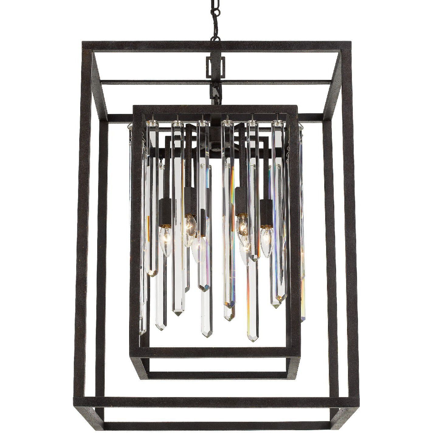 Hollis 6 Light 21 inch Forged Bronze Lantern Chandelier Ceiling Light