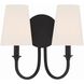 Payton 2 Light 13.5 inch Black Forged Sconce Wall Light