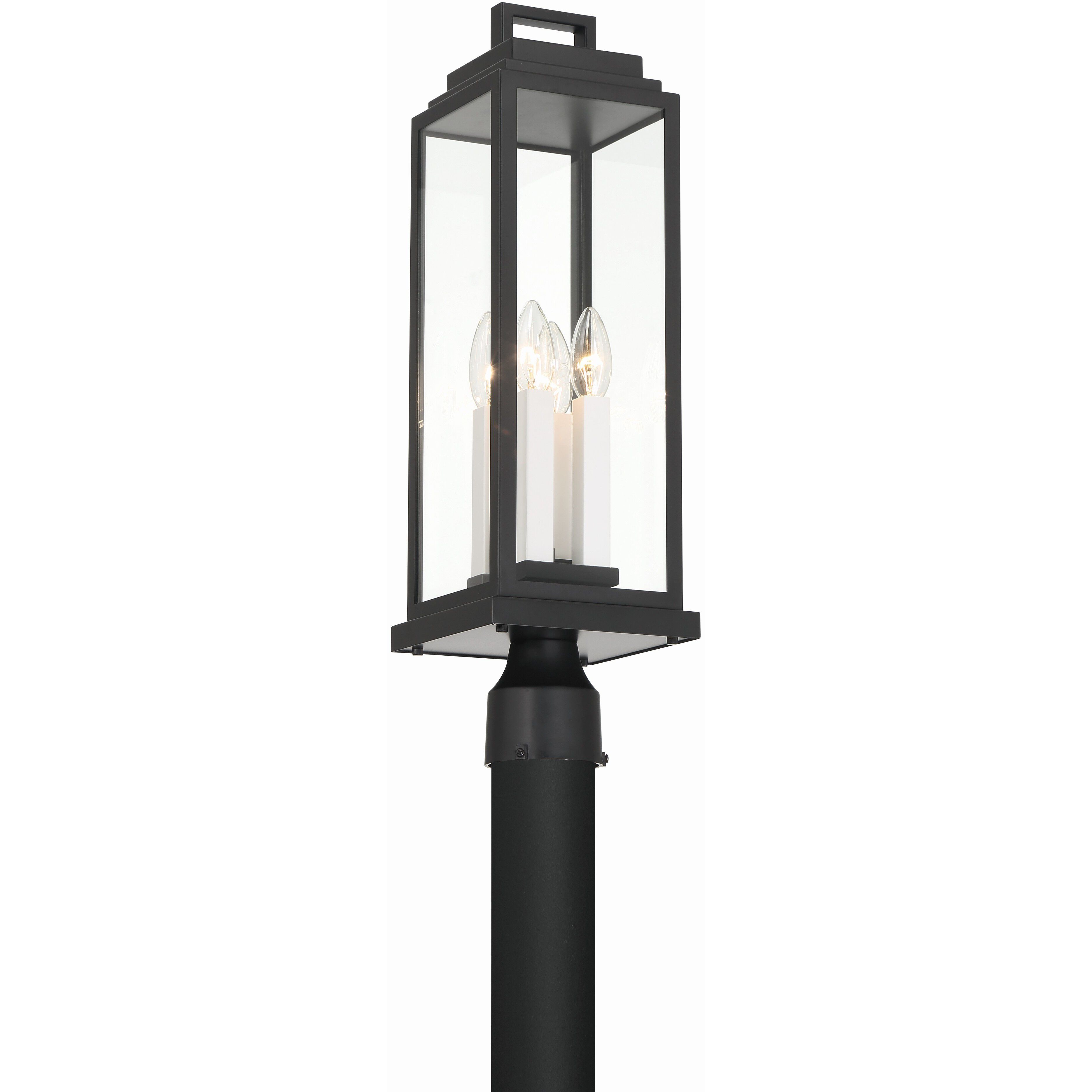 Aspen 4 Light 22 inch Matte Black Outdoor Post