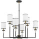 Hatfield 8 Light 33.25 inch Black Forged and Vibrant Gold Chandelier Ceiling Light