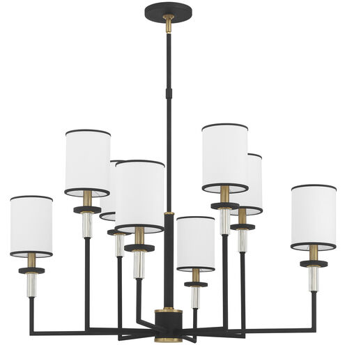 Hatfield 8 Light 33.25 inch Black Forged and Vibrant Gold Chandelier Ceiling Light