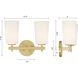 Colton 2 Light 14.75 inch Aged Brass Bathroom Vanity Light Wall Light