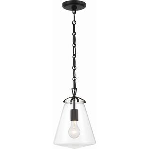 Voss 1 Light 8.25 inch Matte Black Mini Pendant Ceiling Light