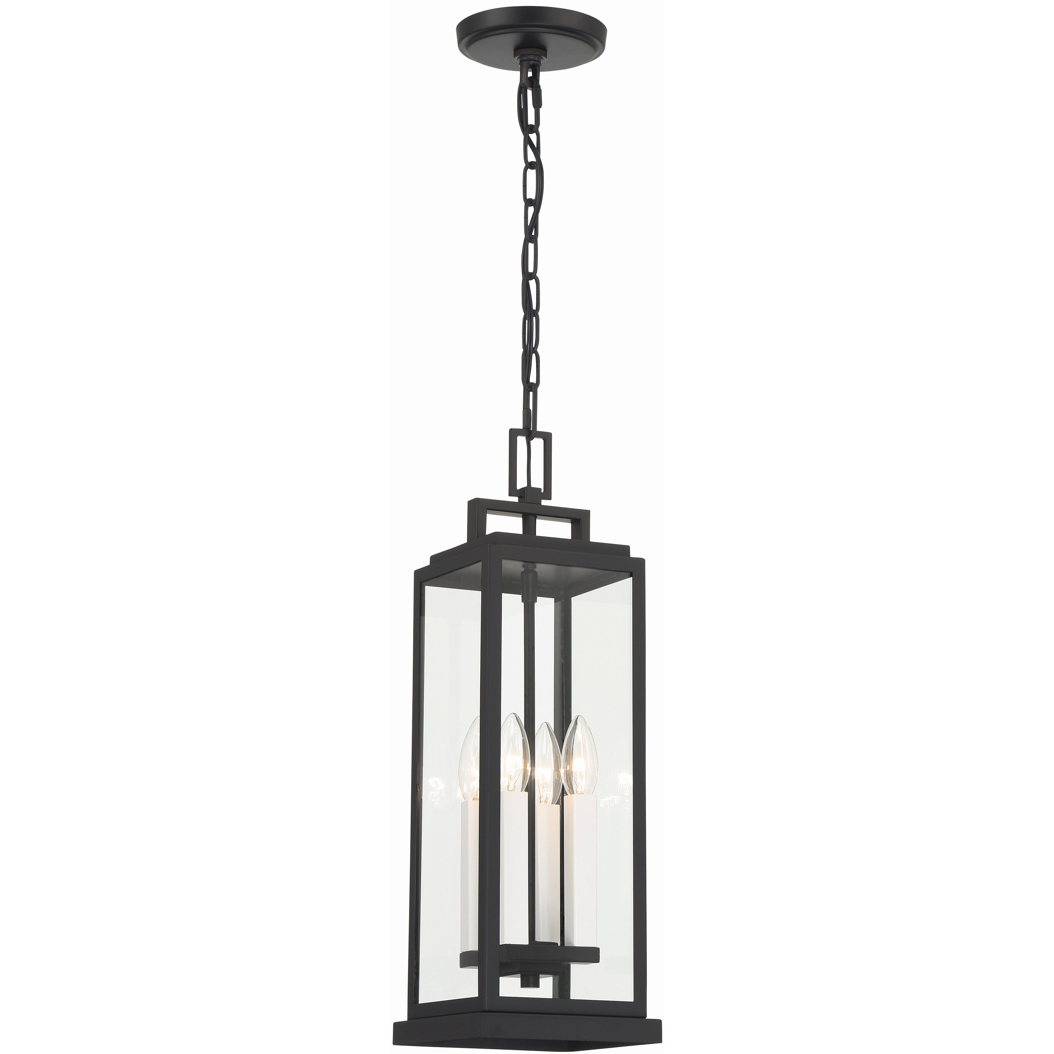 Aspen 4 Light 6.5 inch Matte Black Outdoor Pendant