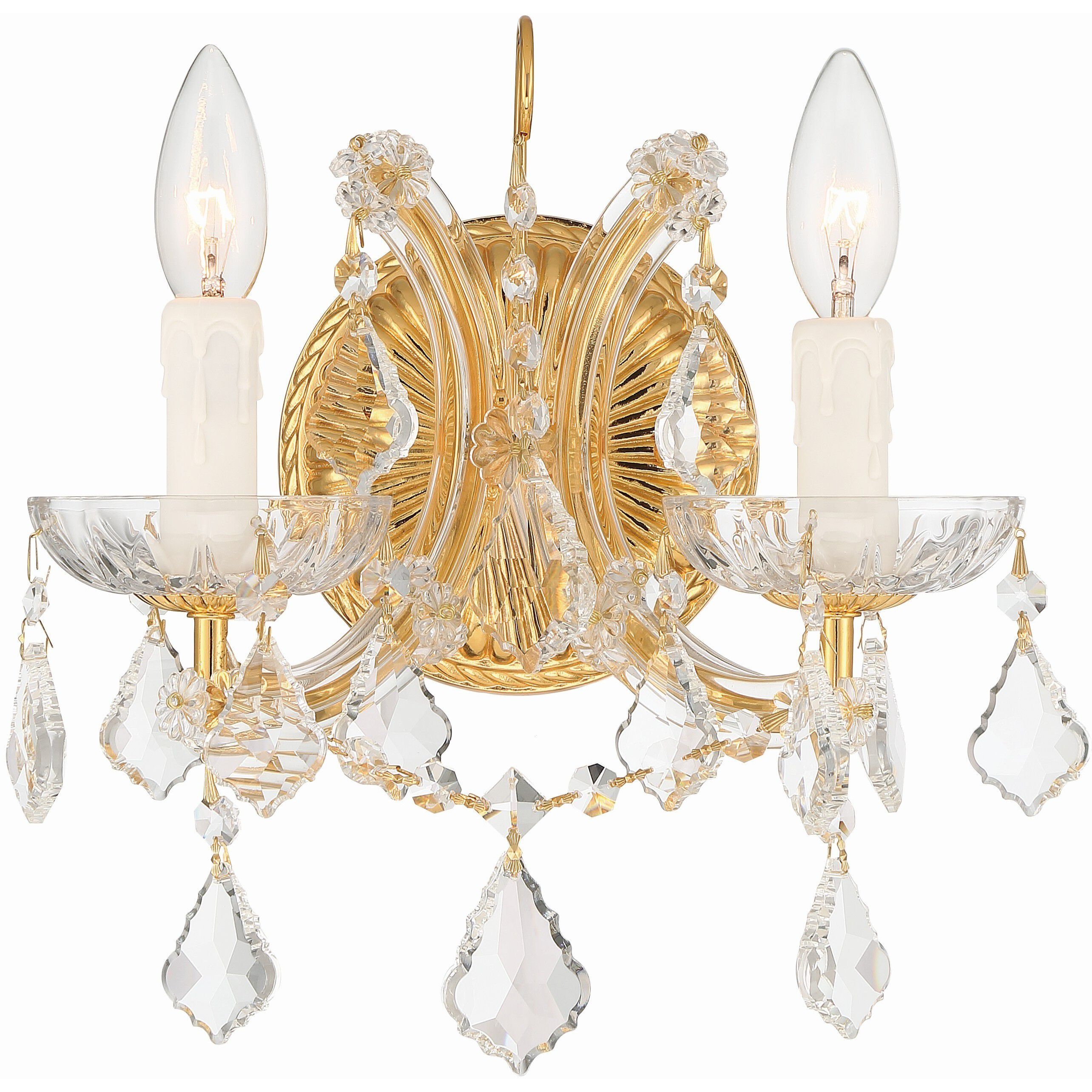 Maria Theresa Sconce Wall Light in Clear Spectra, Gold