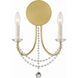 Delilah 2 Light 12.25 inch Aged Brass Sconce Wall Light