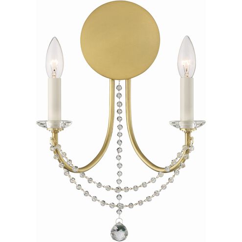 Delilah 2 Light 12.25 inch Aged Brass Sconce Wall Light