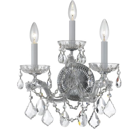 Maria Theresa 3 Light 14 inch Polished Chrome Sconce Wall Light in Clear Spectra
