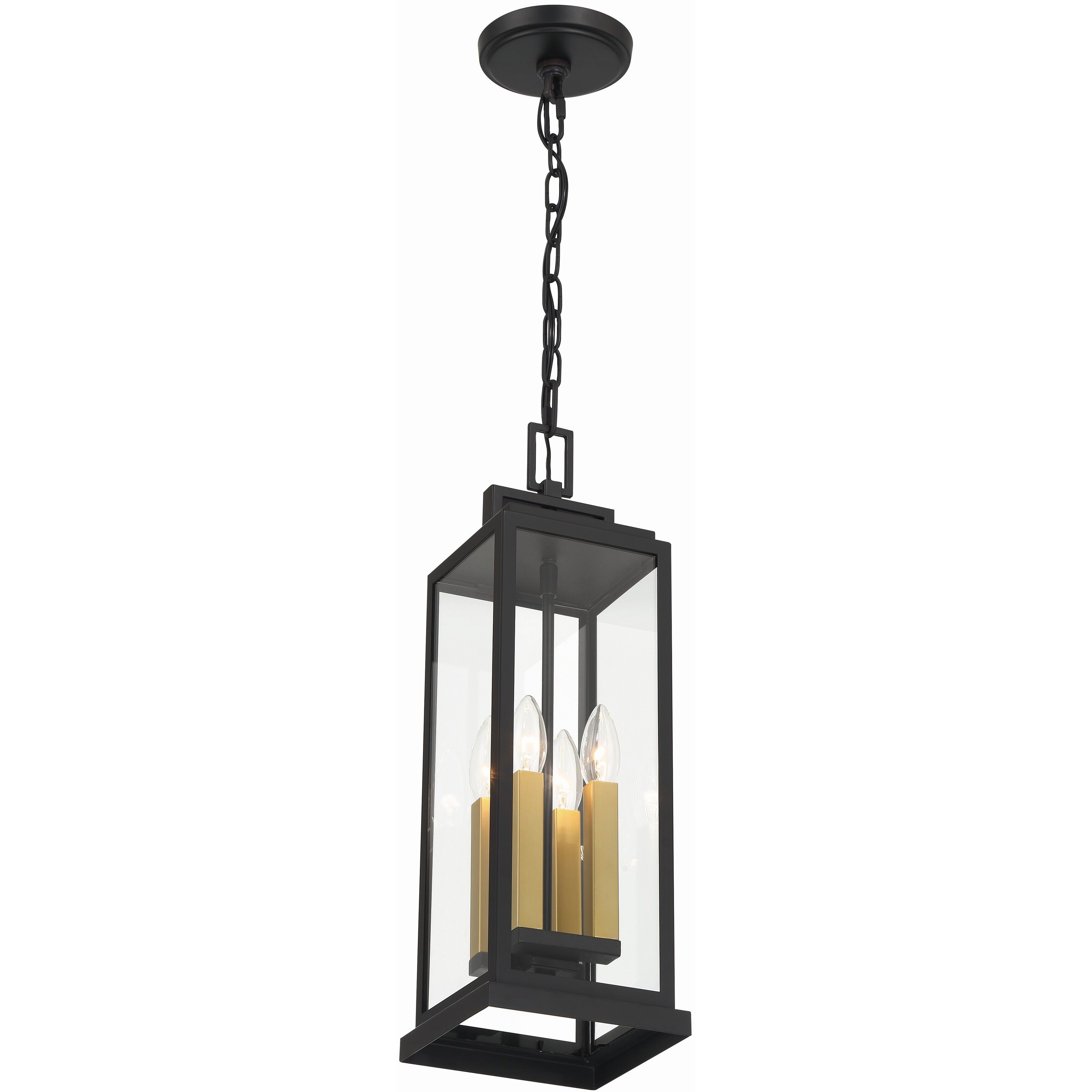 Aspen 4 Light 6.5 inch Matte Black Outdoor Pendant