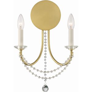 Delilah 2 Light 12.25 inch Aged Brass Wall Sconce Wall Light