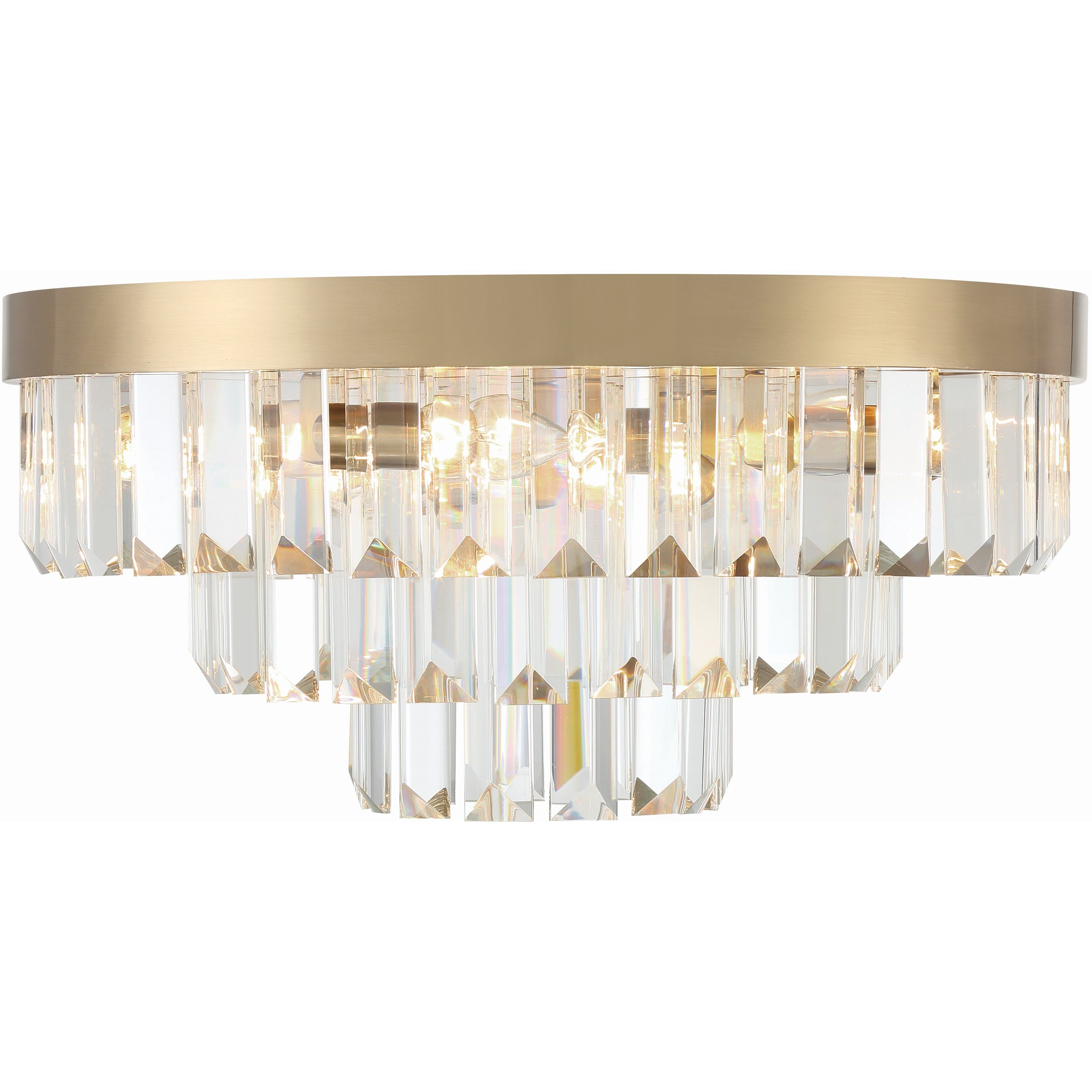 Hayes 8 Light 18 inch Aged Brass Flush/Semi Flush Ceiling Light