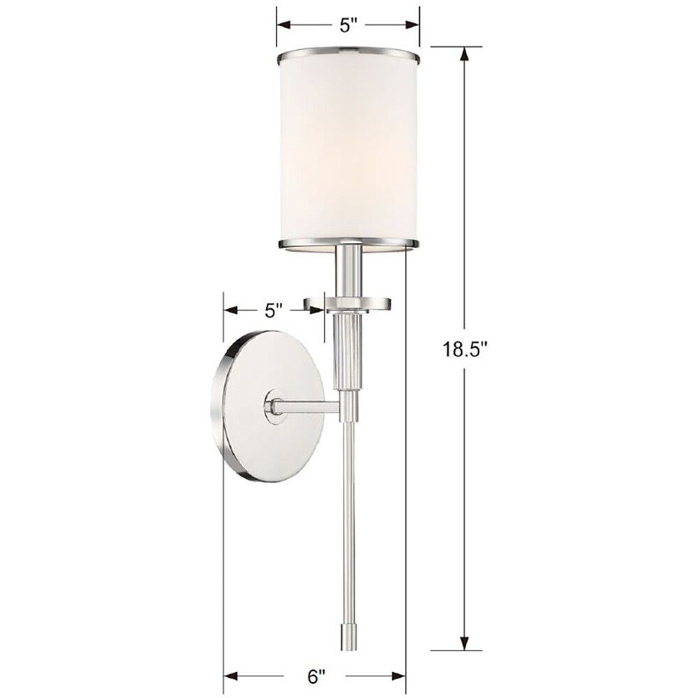 Hatfield Bath Sconce Wall Light in Polished Nickel