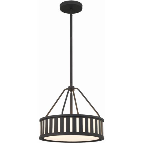 Kendal 3 Light 16 inch Black Forged Pendant Ceiling Light