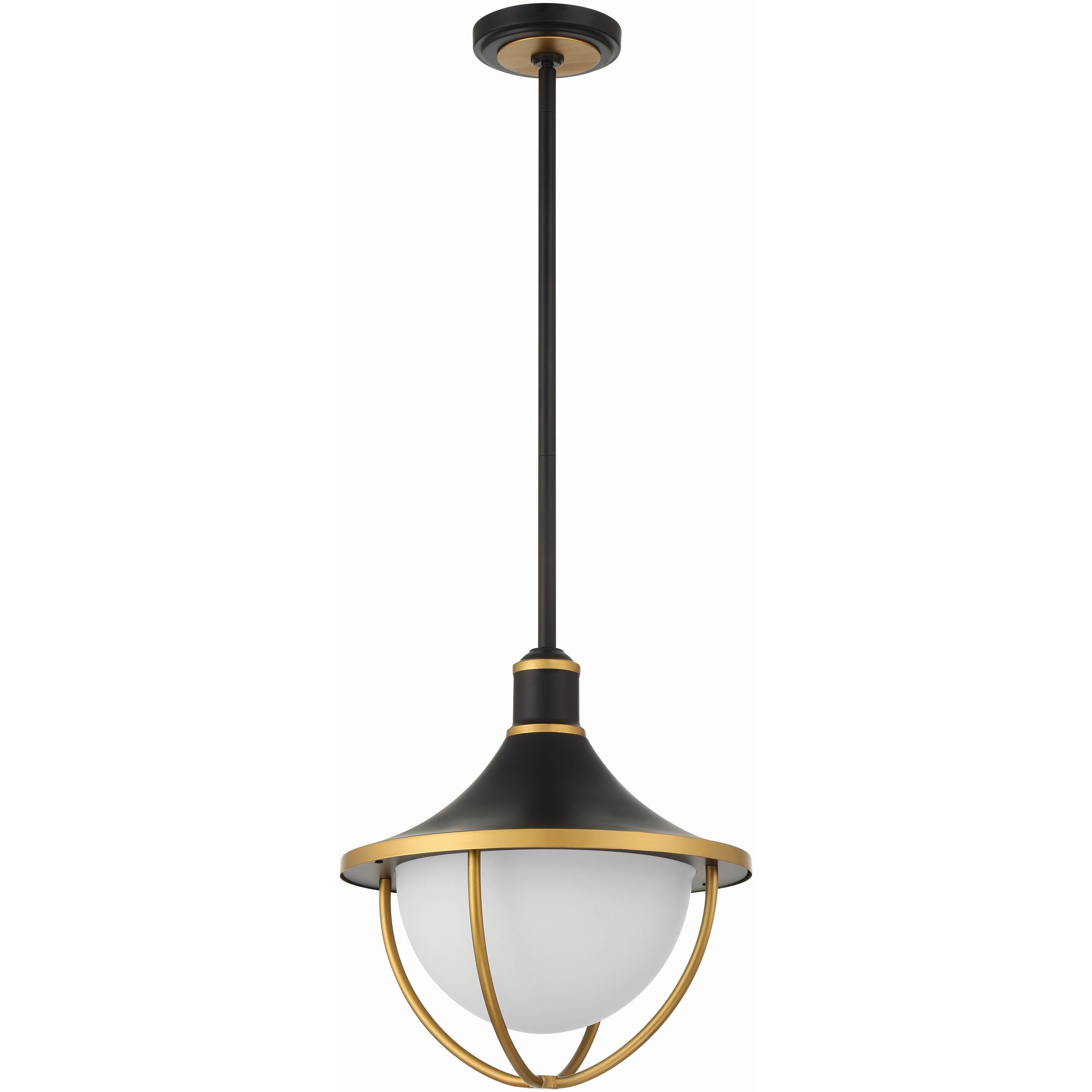 Atlas 3 Light 16.5 inch Matte Black/Textured Gold Outdoor Pendant