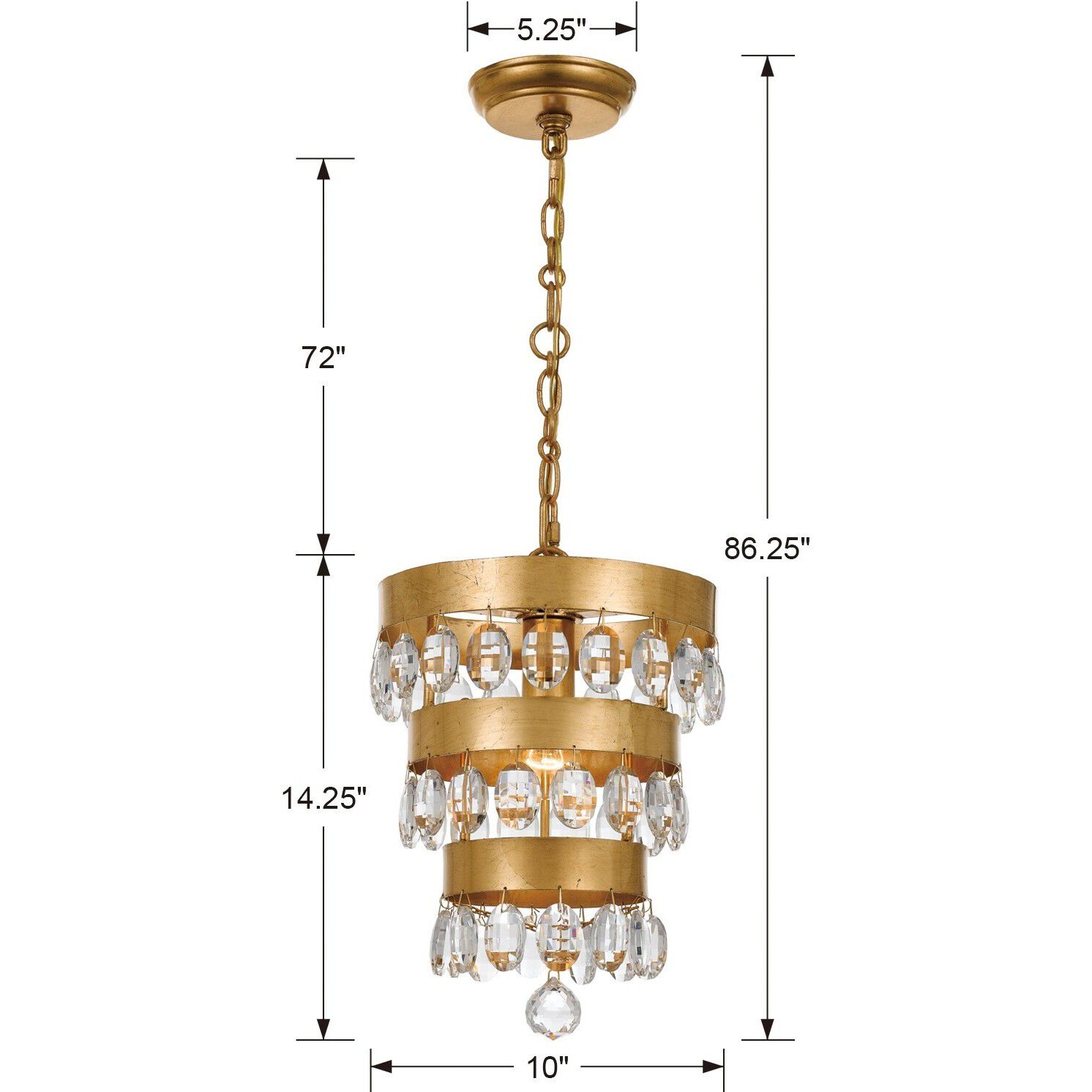 Perla 1 Light 10 inch Antique Gold Mini Pendant Ceiling Light