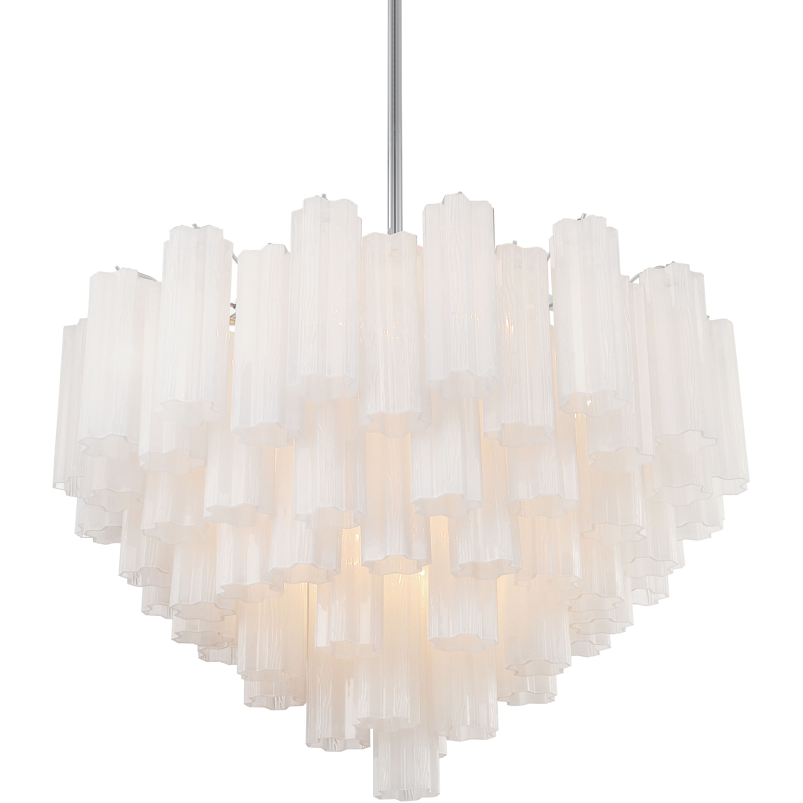 Addis 16 Light 32 inch Polished Chrome Chandelier Ceiling Light in Tronchi Glass White