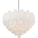 Addis 16 Light 32 inch Polished Chrome Chandelier Ceiling Light in Tronchi Glass White