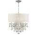 Brentwood 6 Light 20 inch Polished Chrome Chandelier Ceiling Light in Hand Cut, Silk