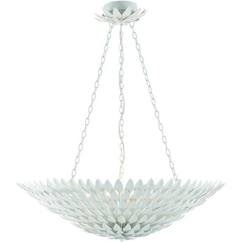 Broche 8 Light 30 inch Matte White Chandelier Ceiling Light