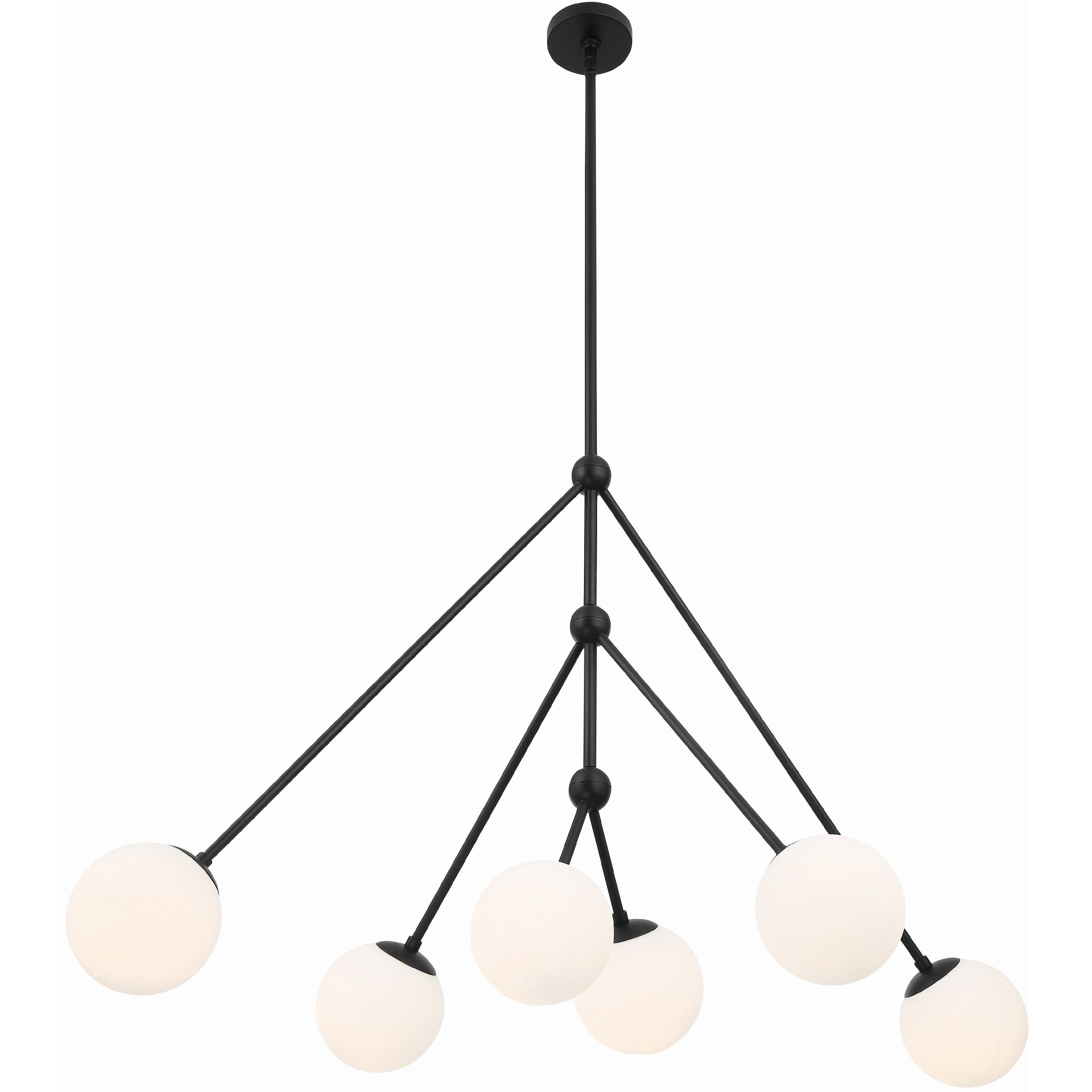 Omni 6 Light 46.5 inch Matte Black Chandelier Ceiling Light