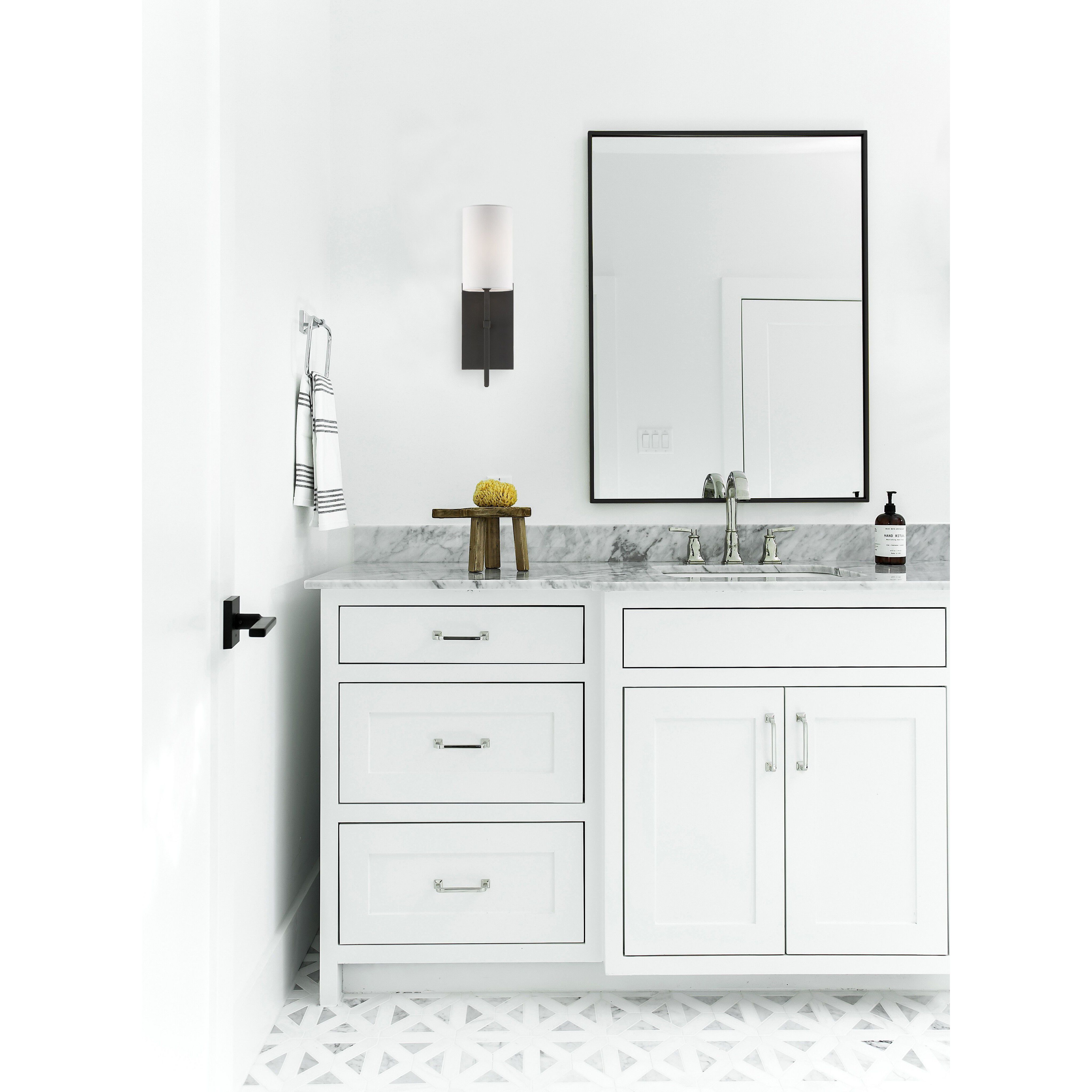 Veronica Bath Sconce Wall Light in Black Forged