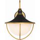 Atlas 3 Light 22 inch Matte Black and Textured Gold Outdoor Sconce