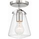 Voss 1 Light 5.75 inch Polished Nickel Semi Flush Ceiling Light